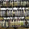 Pack of 50ps / Lot Retro Läder Bangle Mixed Styles Mäns Kvinnors Handgjorda Charm Manschett Bracelets Smycken Gåvor