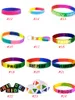 Promosyon Hediyesi 6112 için En Yeni Trendy Dekorasyon Rainbow bilezikler Segment Gay Pride Silikon Kauçuk Bileklik Yetişkin Boyut