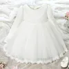 My Baby 1st First Birthday Dresses for Girls Christening Baptism Pink Princess Tutu Formal Dress Ball Gown Toddler Vestido 0 2T