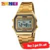 SKMEI mode montre de Sport décontractée hommes bracelet en acier inoxydable affichage LED montres 3Bar étanche montre numérique reloj hombre 1123201Y