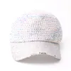 Hoge Kwaliteit Vrouwen Merk Baseball Cap Nieuwe Mode Rhinestone Crystal Denim Snapback Caps Groothandel Vrouw Hip Hop Snapbacks Hats