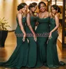 African Hunter Mermaid Bridesmaid Dresses Straps Applique Prom Juniors Party Gowns Evening Formal Maid of Honor Dress Wedding Guest Wear