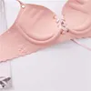 Sexy Lingerie Süper Push Up Sutyen Kadınlar 3/4 Fincan Sütyen Çizgili Dantel Kablosuz Iç Çamaşırı Bras Küçük Meme Cilt Siyah