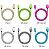 Gevlochten USB-kabel Type C Koord 1M 2M 3M Data Sync USB-oplaadkabel USB Hoge snelheid Duurzaam voor Android iOS Mobiele telefoon in OPP-zak