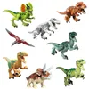 Minifiguras Parque Jurássico Dinossauro Blocos de produções de canto para crianças Velociraptor Tiranossauro Rex Conjuntos de blocos de construção Brinquedo para crianças Presente de tijolos