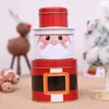 New Christmas Gift Bags Decorations Three-tier Tinplate Candy Jar Gift Holders Biscuit Box Children Creative Wrapping Supplies