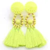 10 couleurs New Bohemian Déclaration Tassel Boucles d'oreilles pour les femmes Vintage ethnique Goutte Dangle Fringe Mode Bijoux Boucles d'oreilles Femme Bijoux Cadeaux