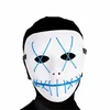 Masque LED effrayant, Costume de Cosplay d'halloween pour les fêtes de festival, bleu