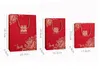 100pcs/lot Chinese style Red Double Happiness Paper gift bags for Wedding Packaging Bag with Handle Party Favors