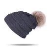 Kvinnor Mössor Höst Vinter Stickade Skullies Casual Outdoor Hat Solid Ribbed Beanie Med Pom Girls Hats OOA2717