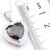 Luckyshine 12 Pcs Heart-shaped Mix Color Garnet Peridot Topaz Gems Pendants 925 Sterling Silver Necklaces Women Pendants Jewelry 8 Color