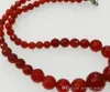 necklac 6-14mm المتأنق الطبيعية الأحمر اليشم جولة منحوت الخرز والمجوهرات قلادة 18 "5.27