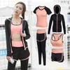 Female yoga 4 piece set hooded jackets sexy bra shirt shorts fitness pants gym outdoor sports clothing running suit sets6736666