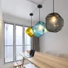 Simple Stone Glass Pendant Light Colorful Indoor G4 LED Lamp Restaurang Matsal Bar Cafe Shop Lighting Fixture AC110-2652518