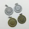 10pcs retro men's fashion sun geometry charms pendant Jewelry accessories DIY for necklace 34*30mm silver bronze