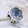 Solidne 925 Sterling Silver Moon and Night Sky Charm Koralik dla European Pandora Styl Biżuteria Charm Bransoletki