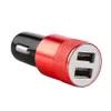 Car charger Universal Dual usb ports Aluminium Alloy 2.1A Auto power adapter for iphone Samsung huawei mp3 pc gps with box