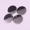 whole 30pcs lot shiny smooth stainless steel silver 20mm Round medals tag charms pendant finding jewelry marking DIY340S