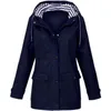 Giacche da donna Cappotto invernale Giacca da donna Solid Rain Jacket Outdoor Plus Impermeabile con cappuccio impermeabile Giacca a vento leggera2377931