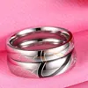 Half Heart ring Stainless Steel Simple Circle Real Couple Wedding Engagement Rings will and sandy drop ship