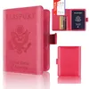 American Passport Case Plånböcker RFID Blockerar 4 kortplatser Cover ID Holder Pu Leather Travel Pass 25pcslot9872786