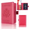 Amerikanska Passportväska Plånböcker RFID Blockering 4 Card Slots Däck ID-hållare PU Läder Travel Passport 25st / Lot