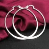 Orecchino piatto in argento sterling placcato Dimensioni DJSE43 Diametro 5,5 cm; Orecchino per gioielli Hoop Huggie in argento 925 da donna nuovo di zecca