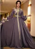 Marroquina Dubai Kaftan Lace Vestidos de Noite 2020 V Bordado Bordado Appliques Longo Vestido Formal Manga Completa Vestidos de Partido Muçulmano Árabe