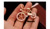 Großhandels-Niedliches Fahrrad Kleine Brosche Corsage für Kinder Kristallbroschen Goldfarbene Broche Geburtstagsgeschenk Hijab Pins Bluse Kragenclips