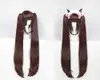 NEKOPARA Chocolat Vanilla Cosplay Parrucca completa Capelli lunghi a coda di cavallo rosa marrone