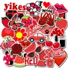 50 pcs/Bag Mixed Car Stickers Ins Popular Red Cute For Laptop Skateboard Pad Bicycle Motorcycle PS4 Phone Notebook Helmet Decal Pvc Stickers