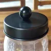 Régulier Mason Jar Salle de bains Pots d'apothicaire Organisateur de vanité - Décor de ferme rustique Verre noir mat pour cotons-tiges - Pas de bocaux