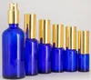 Partihandel blå 10 m 15 ml 20 ml 30 ml 50 ml 100 ml parfymsprayflaska eteriska oljesprayflaskor för kosmetisk parfym