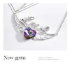 Fashion-European and American wind purple light angel wing necklace using swarovski crystal necklace