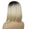 Parrucche lisce Ombre Color Bionde Parrucche nere corte Parrucca Cosplay Sintetica per estensioni dei capelli donna Commercio all'ingrosso