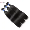 Ishow Brazilian Hair Weaves 10A Human Hair Bundles With Closure Straight Peruvian Hair Extensions 4bundles Wefts for Women Girls All Ages Natural Color 8-28inch