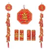 Chinese New Year Hanging Decorations Large Firecracker Decor Traditional Red Lucky Oriental Pendant Ornaments for Spring Festival Lunar New