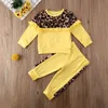 Enfants pour enfants vêtements de fille de coton sets printemps automne 2pcs costume léopard set girl Outfits297f6188017