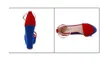 Gorąca sprzedaż-15 cm luksusowe buty damskie czerwone niebieskie wysokie pięty platformy kliny projektant sandały 2018 rozmiar 35 do 40