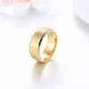 Anello vuoto in acciaio inossidabile Anello in oro nero opaco Art Anelli a fascia Donna Uomo Gioielli di moda