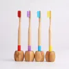 Titular de cepillo de cepillo de cepillo de dientes de bambú Eco Friendly Bamboo Charcoal Fiber Soft cerdas Brush Single Package Kraft Paper Box