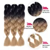 Kanekalon Ombre Vlechthaar synthetisch Gehaakte vlechten 24 inch 100g Ombre tweekleurige Jumbo vlecht hair extensions Xpression Brai7756617