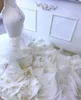 Şaşırtıcı Boncuklu Mermaid Gelinlik Derin V Yaka Katmanlı Gelinlik Artı boyutu Mahkemesi Tren Organze Korse elbiseler de mariée