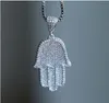 hoge kwaliteit hiphop bling box ketting 24 "dames mannen paar goud zilver kleur iced out hand hanger ketting voor verjaardagscadeau