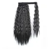 Longue tresse bouclée de maïs queue de cheval morceaux de cheveux synthétiques pâtes magiques et clip-in faux ruban cordon de serrage ondulé clip sur les clips d'extensions de cheveux