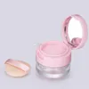 3 5 ml/g plast tomt pulverfodral ansikte pulver makeup burk reser kosmetiska makeup containrar med sifter och vänd upp rosa lock spegel
