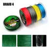 100 m 109 iarde Linea di pesca intrecciata a 4 fili Linee PE Spectra Rosso Verde Blu Giallo Grigio 5 colori 10lb100lb7404938