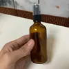 Pompe per atomizzatori per bottiglie spray in vetro marrone vuote da 100 ml per oli essenziali Profumo da viaggio Bottiglia disinfettante per le mani per trucco portatile sfuso