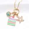 girls kids charm necklace jewelry cute cake/food/juice pendant necklace gold chain necklace for children