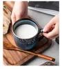 Vintage Kiln Mug Keramiktasse blaue Milchkaffeetasse einfache Haushaltswassertasse weibliche Wohnkultur Kaffeetassen